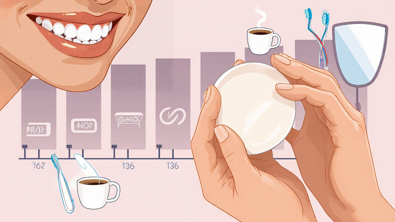 Keramická fazeta vedle úsměvu po 15 letech — bez změn, bez poškození, trvalá krása.