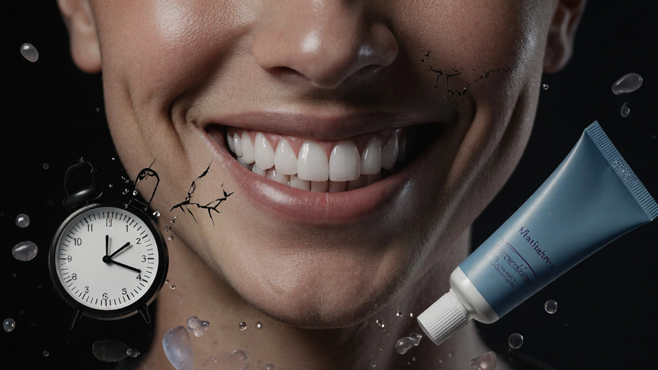 Přirozené zuby přecházejí do příliš průhledného stavu kvůli příliš častému bělení.