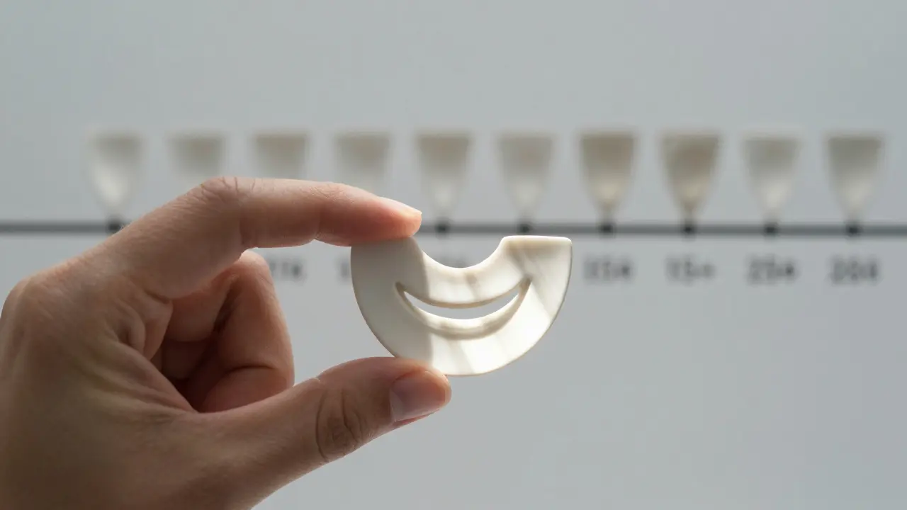 Keramická fazeta při přirozeném světle ukazuje její průhlednost a hloubku, jako součást přirozeného úsměvu.