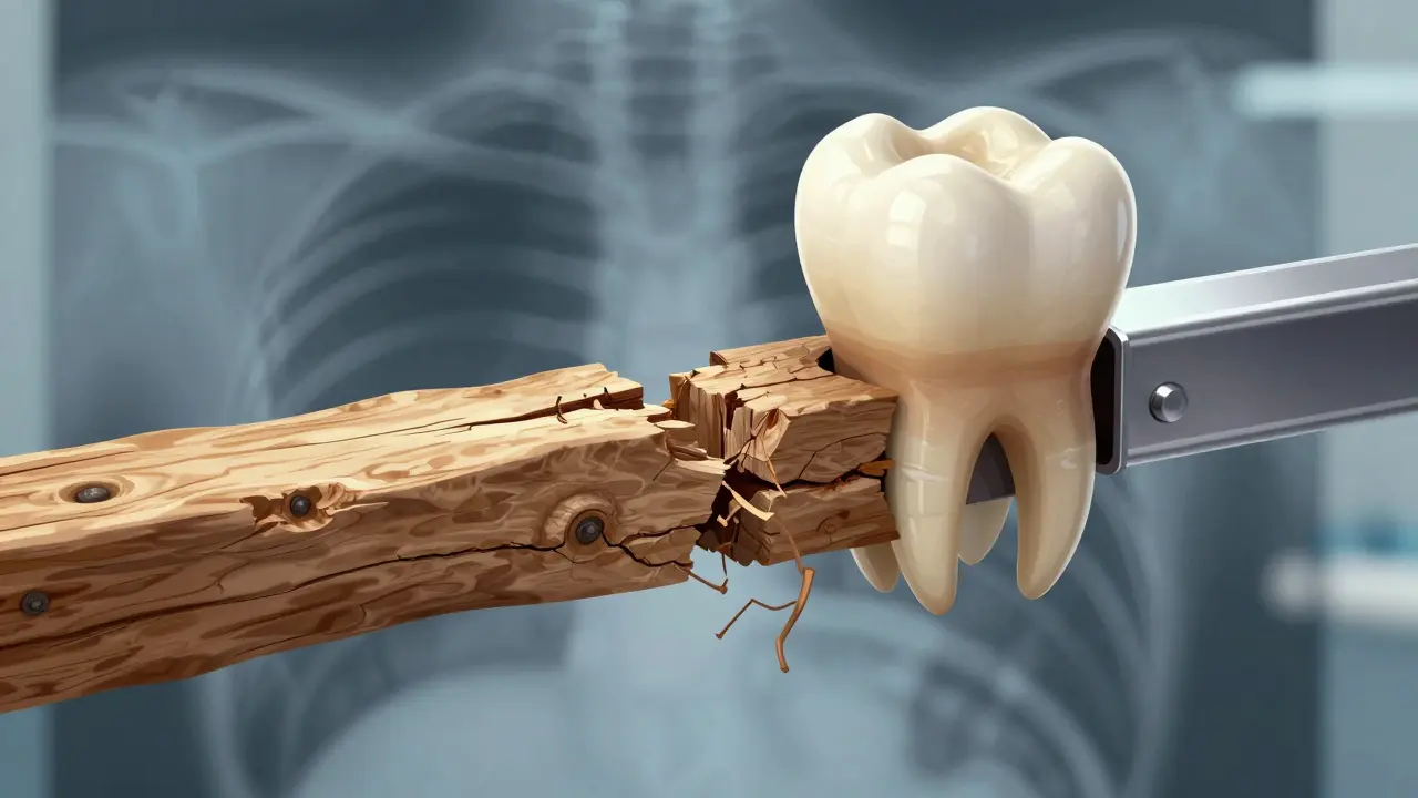 Křehký zub bez korunky versus chráněný zub s korunkou