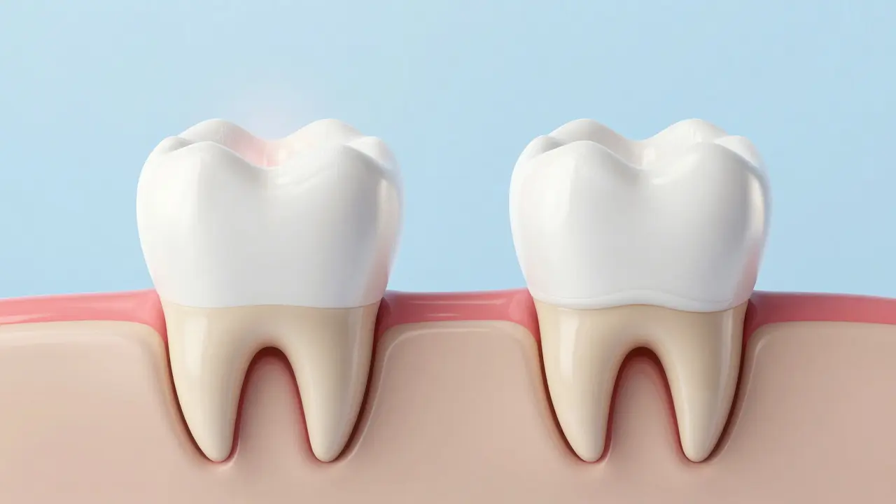 Tooth transitioning from open to sealed state with healing bone tissue around the root.
