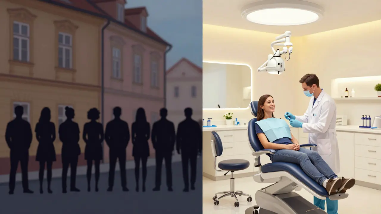Contrast between long public waitlist and accessible private clinic
