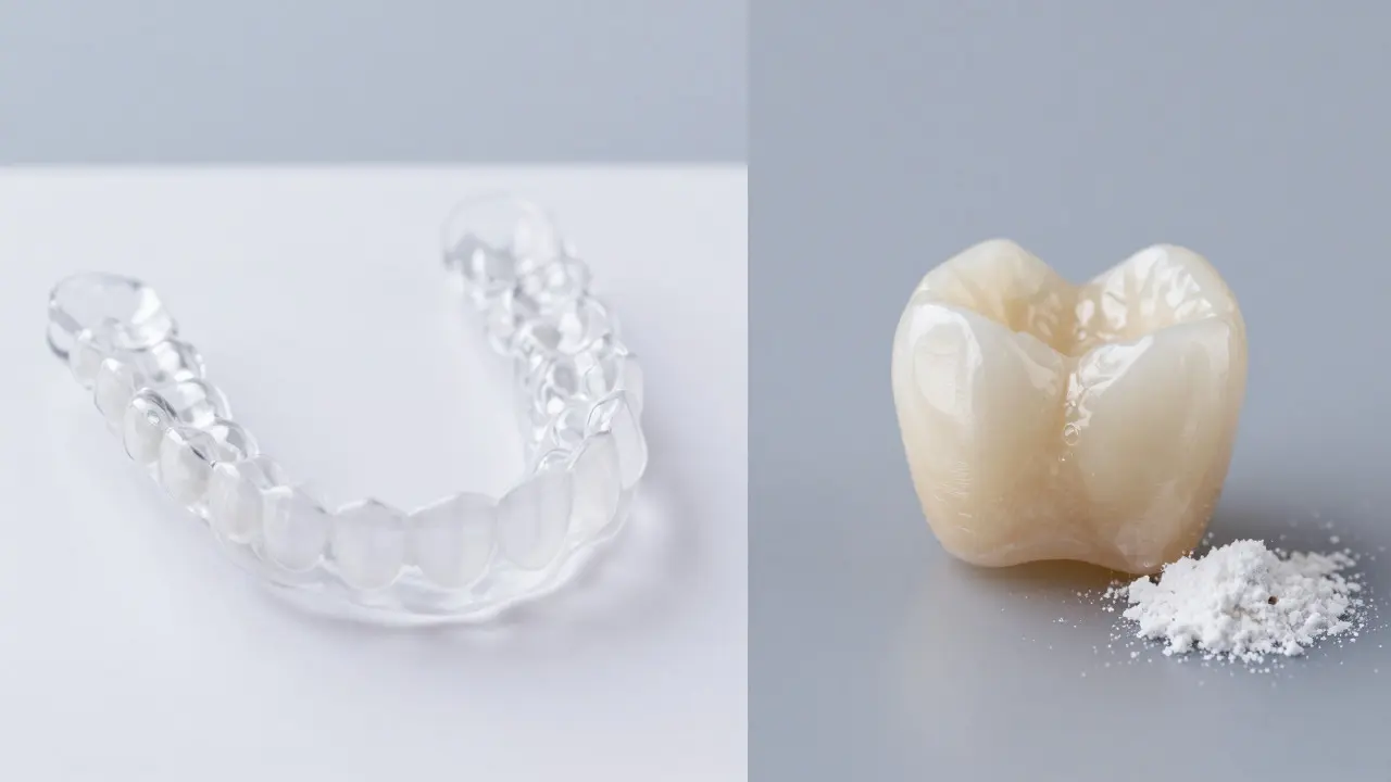 Srovnání invisalign dýmek a zirkonové korunky